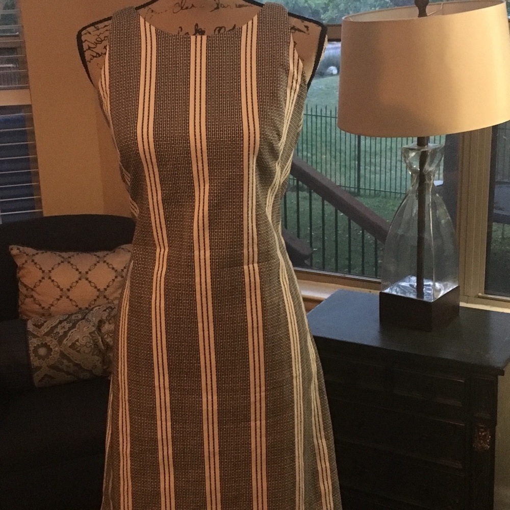 Ann Taylor Geo Striped Shift Dress -Size 6